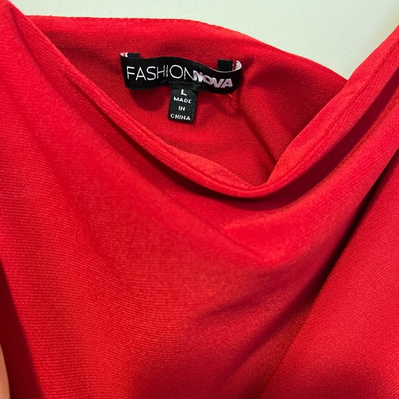 Red one shoulder bodysuit. - Picture 4 of 4